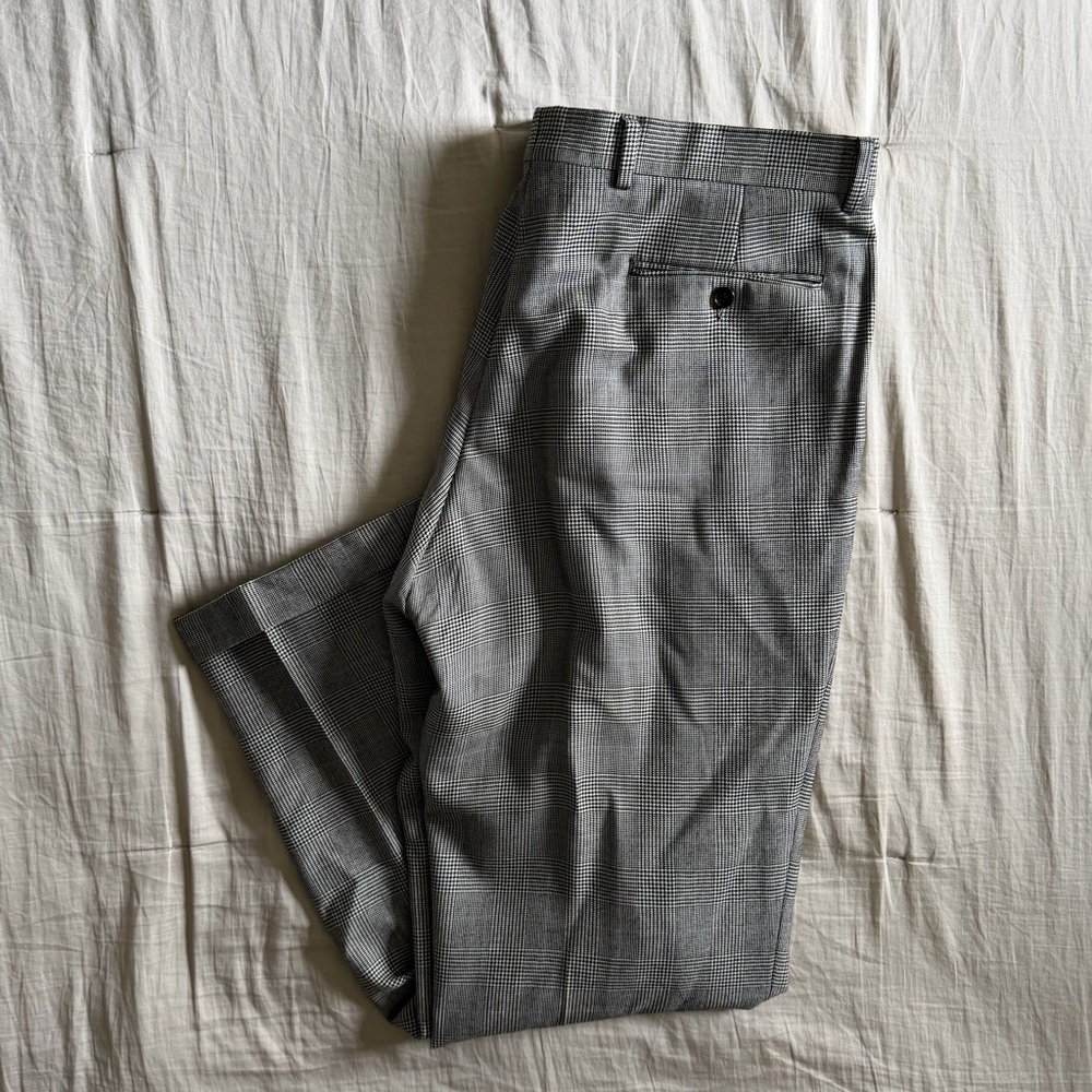 Nautica‎ Glen Plaid Stretch Trosuers Straight Leg Stretch Men’s 38x32 grey